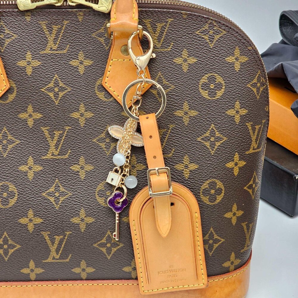 Authentic Louis Vuitton Luggage Tag with Unbranded Keycharm, Keychain - Picture 2 of 8